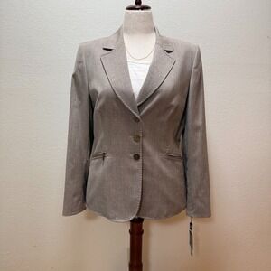 NWT Tahari Arthur S. Levine Taupe Elegant Beige Blazer Jacket Size 12